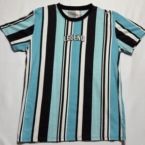 NEW Rue21 Striped‎ Short Sleeve T-Shirt in Black and Blue ~ Excellent